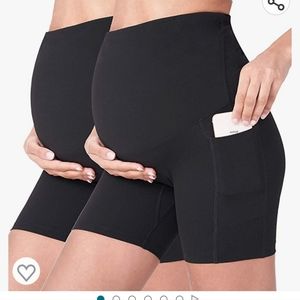 2x Maternity Shorts with Pockets Black Bundle